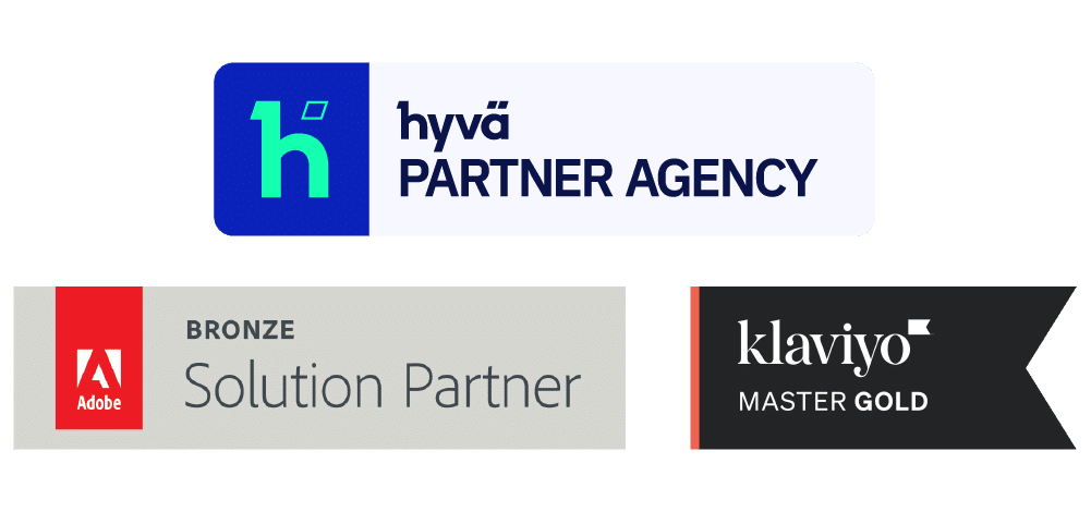Official Adobe, Hyva & Klaviyo Partner Logos